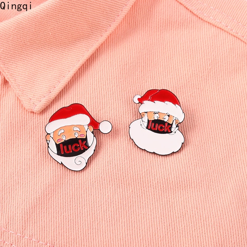 Bros Pin Enamel Desain Pohon Natal Rusa Snowman Santa Claus Bell Untuk Aksesoris Pesta Anak