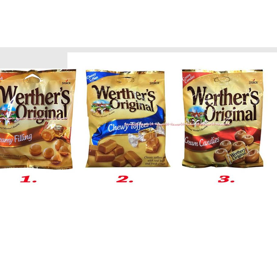

Import ✨Terbaik✨ Werther's Original Creamy Filling Chewy Toffees Permen 90gr Permen Krim Karamel Werthers Wether !!