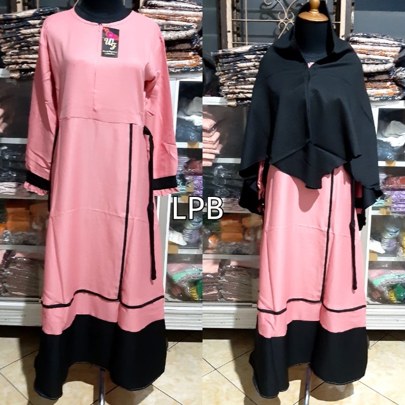 Gamis Set Hijab Jilbab / Fashion Muslim Moscrepe #9