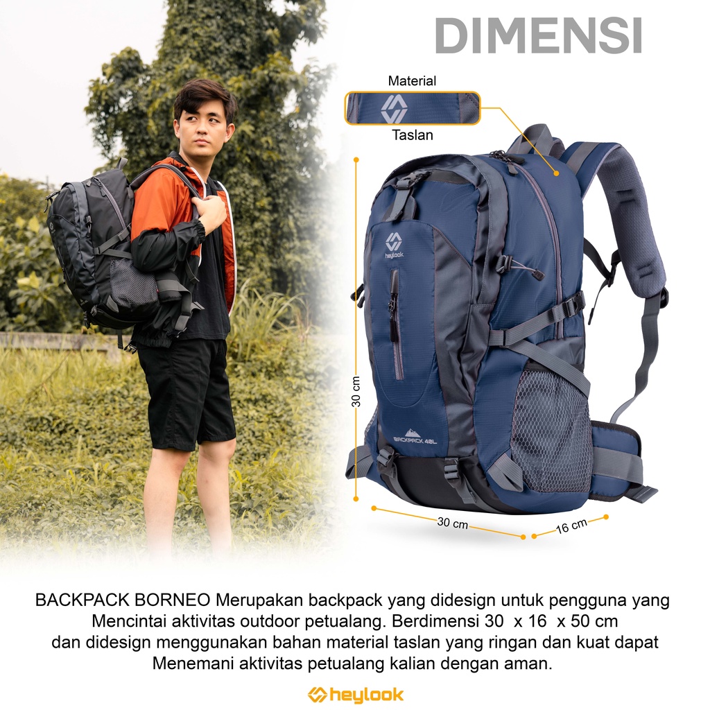 Tas Pria Keren Tas Gunung Polos Casual Tas Ransel Cowok Sporty Tas Backpack Sporty Cowok Remaja Dewasa Tas Backpack Outdoor Unisex