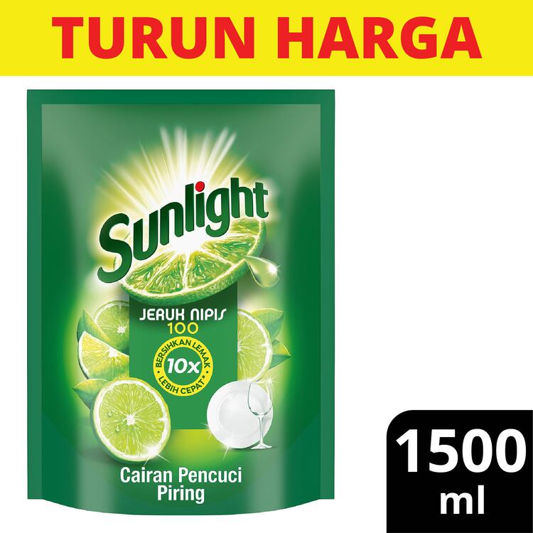 Sunlight Lime Sabun Cuci Piring Jeruk Nipis 1500 Ml