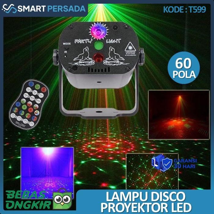 Lampu Disco Laser Party Lighting Proyektor LED Ruangan Kamar Remote