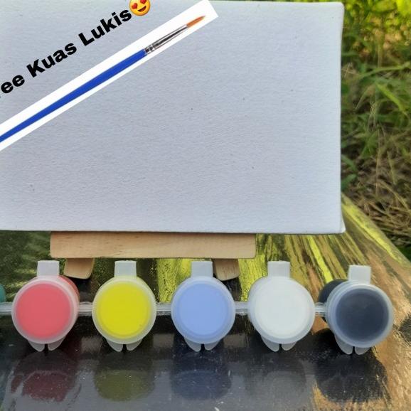 

kanvas set mini menggambar 10x15 kreatif anak melukis art stand cat