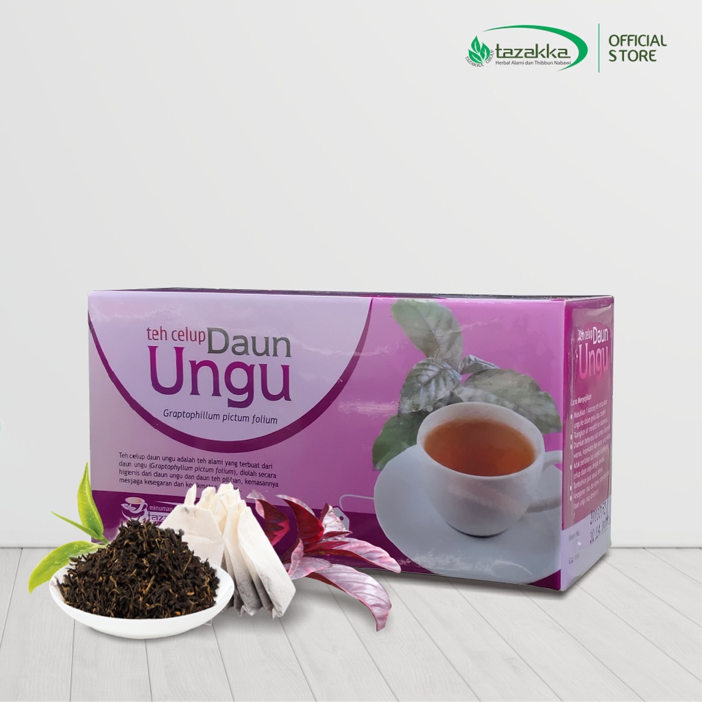 

Teh Daun Ungu Tazakka Minuman Herbal Celup Isi 20 Kantong Sachet Box Herbs Tea Atasi Konstipasi Ambeien Wasir Bisul Luka Borok Nyeri Sendi