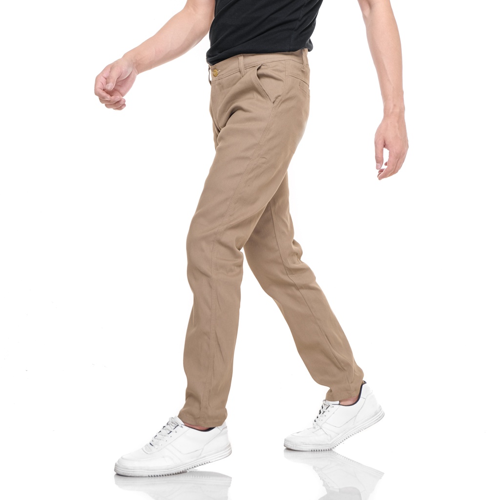 Dottore Mocca | Celana Panjang Chino Hitam Pria Cowok Basic Chino Pants | FORIND x Giant Flames