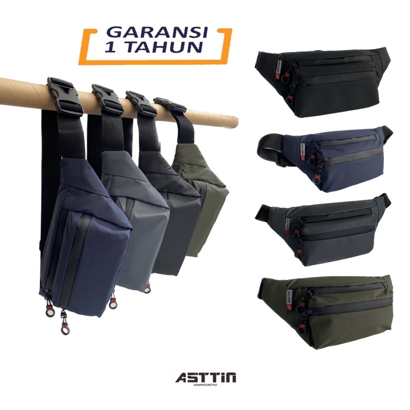 Tas Waist Bag Waterproof 017 - SLING BAG UNISEX ASTTIN - Tas Asttin - Garansi 1 tahun - Tas Pinggang - Tas murah grosir - Waist Bag Waterproof - Wesbek