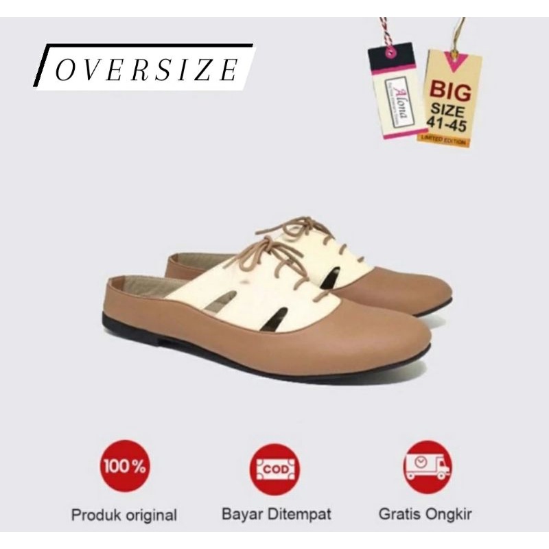 Sandal Bustong Wanita MK-110 Oversize 41-45 Sendal UKURAN Luar Negri JUMBO Cocok Buat Kaki Gemuk Lebar Simpel Cewek 42