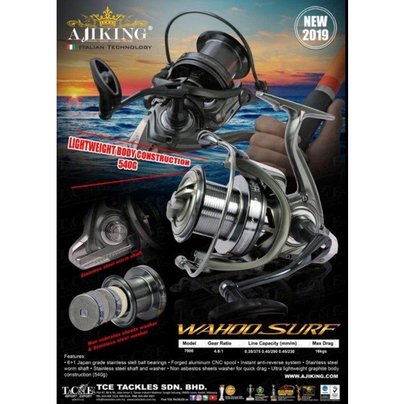 reel Ajiking wahoo surf 7000