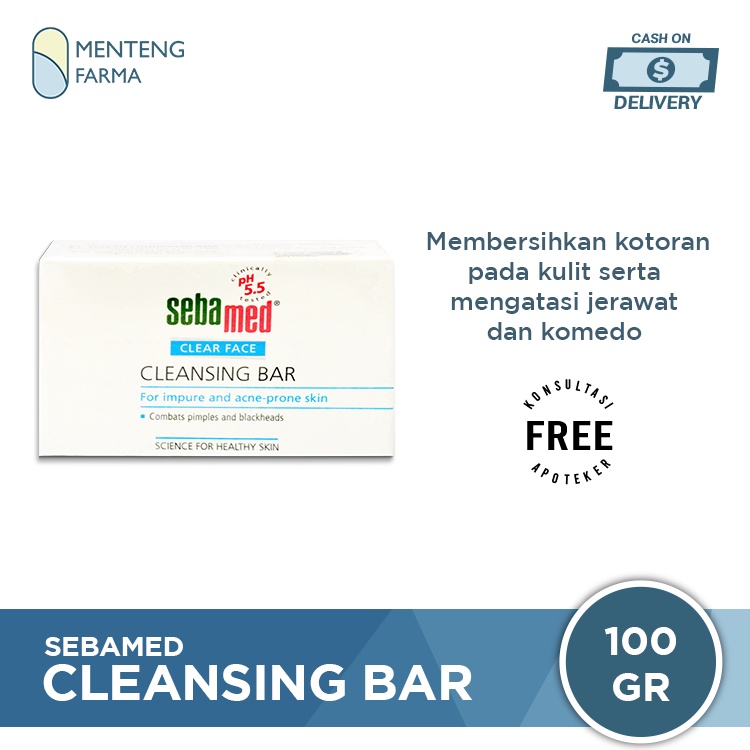 Sebamed Clear Face Cleansing Bar 100 Gram - Pembersih Kulit Wajah Berjerawat dan Komedo