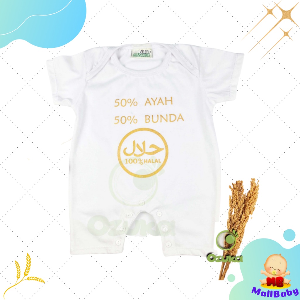 Baju Bayi Laki Laki 100% Halal Ayah Bunda Jumper Bayi Islami Ozuka