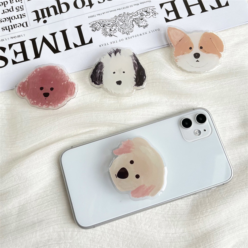 Popsocket Hp Bentuk Anjing Teddy Bahan Akrilik