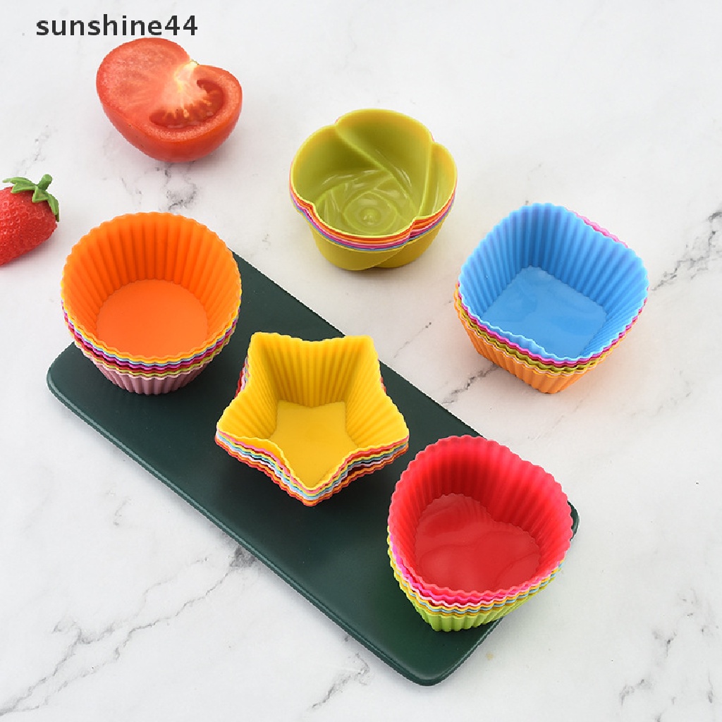 Sunshine 5PCS Cetakan Cupcake / Muffin Bahan Silikon Anti Lengket