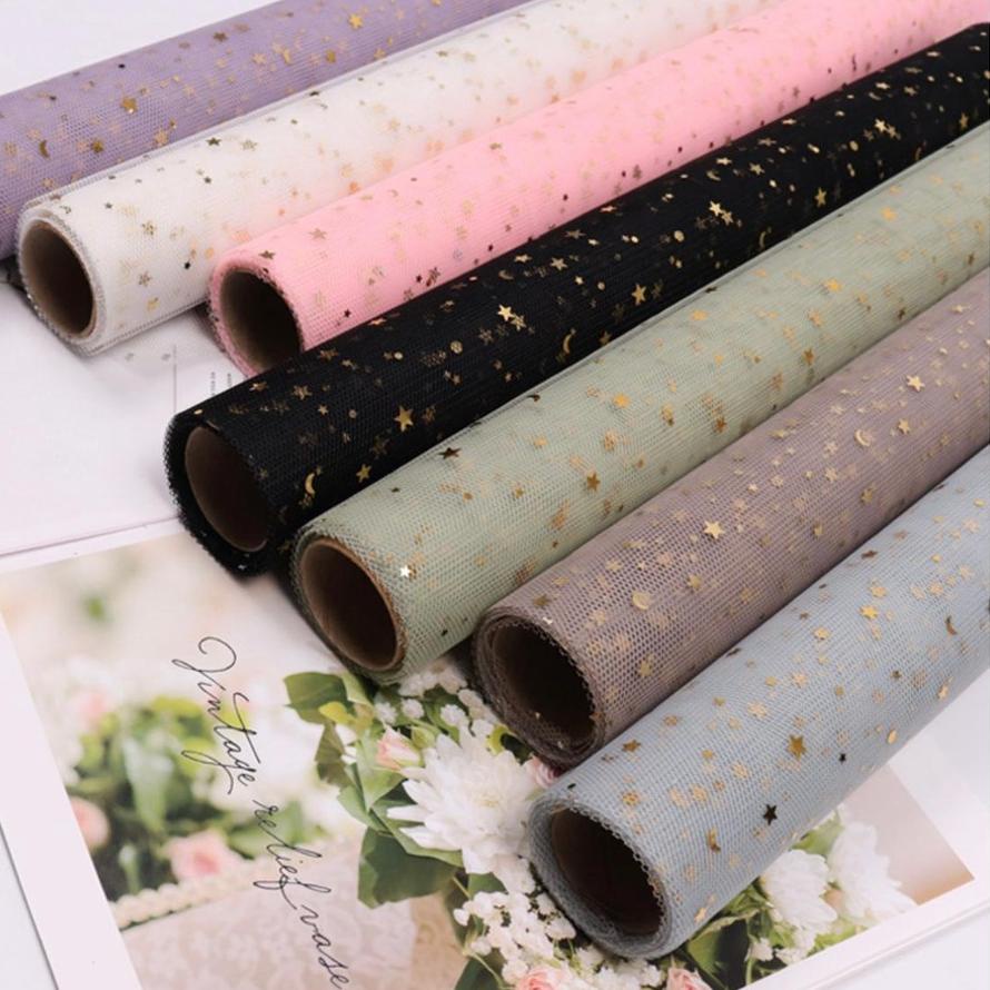 

Trend - UM108 Kertas Buket Jaring Roll Motif Bintang Bulan/Flower Wrapping Paper ,,