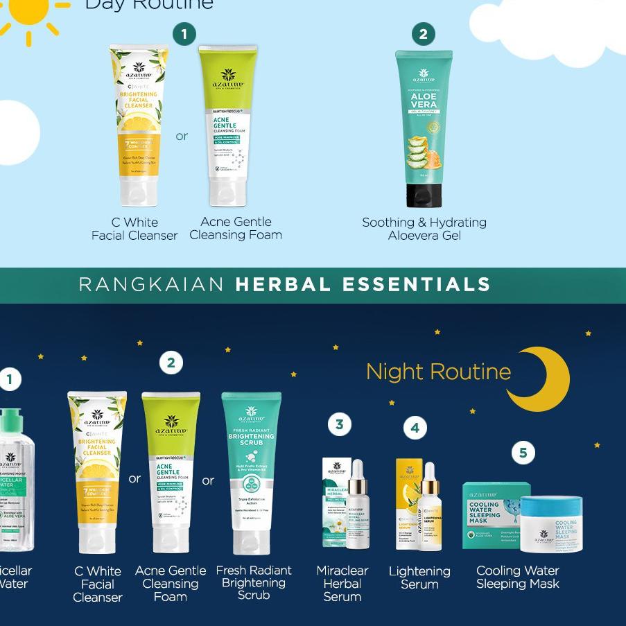 [116] Azarine Herbal Essential Series - Peeling Serum/Hydrasoothe Sunscreen Gel/Sleeping Mask Halal 