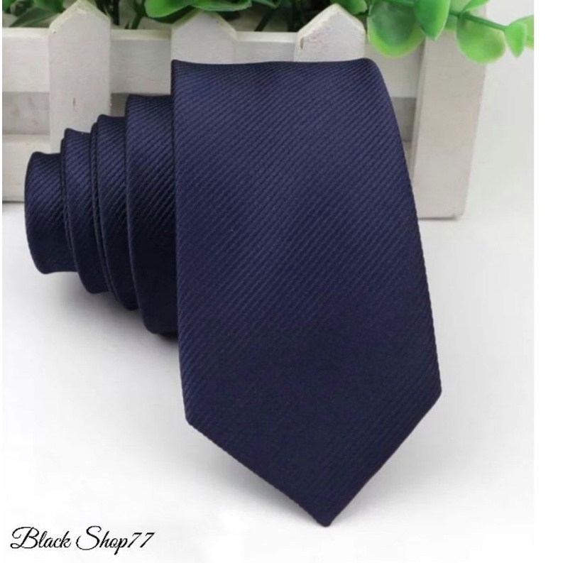 Dasi Kantor Dasi Pria Dasi Motif Salur Halus Biru Dongker 3 Inchi 8 Cm