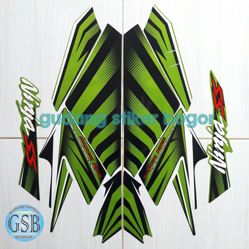 striping sticker kawasaki ninja ss 2015 hijau