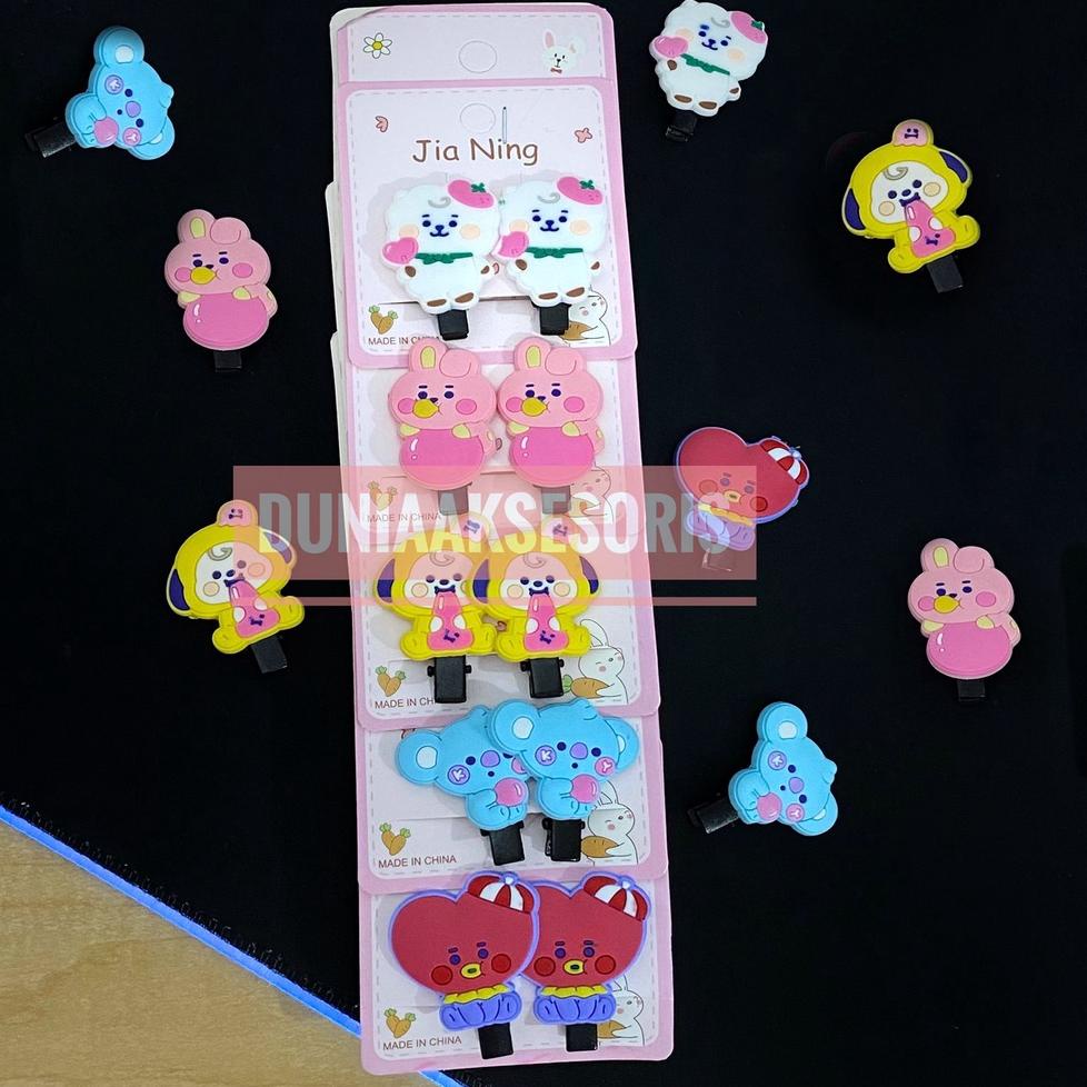 "NG.31Oc22ᶠ" ( 1PAPAN ISI 10 PASANG ) JEPIT RAMBUT BTS BT21 BABY / IKAT RAMBUT BTS BT21 BAYI LUCU BA