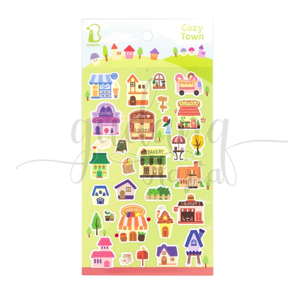 

GCC Stiker Cozy Town Sticker Motif House Bakery Shop DIY Scrapbook GCC 303087