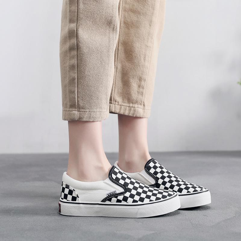 CaniKorea &quot;FREE BOX&quot; Kyomi Sepatu Sneakers Checkerboard Fashion Korea Motif Catur 9183