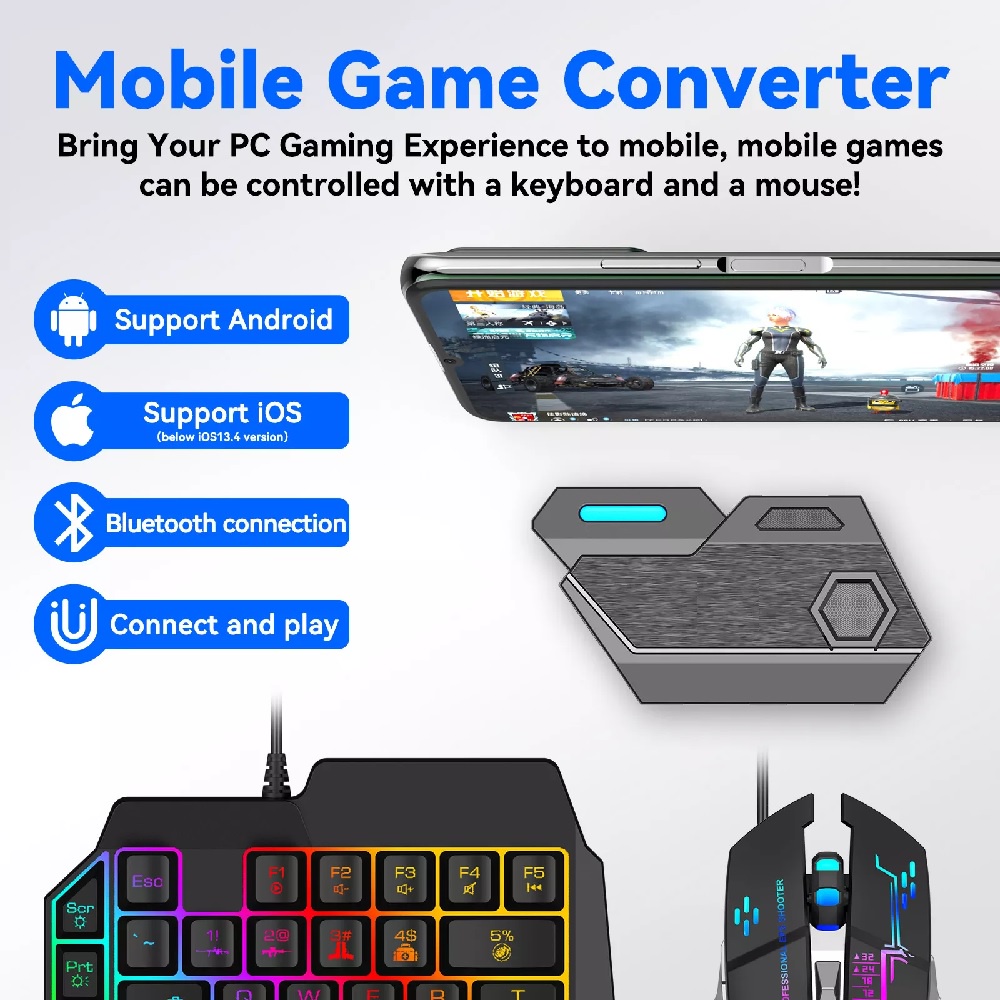 MIX SE - Mouse and Keyboard Game Converter Adapter for Mobile Phones