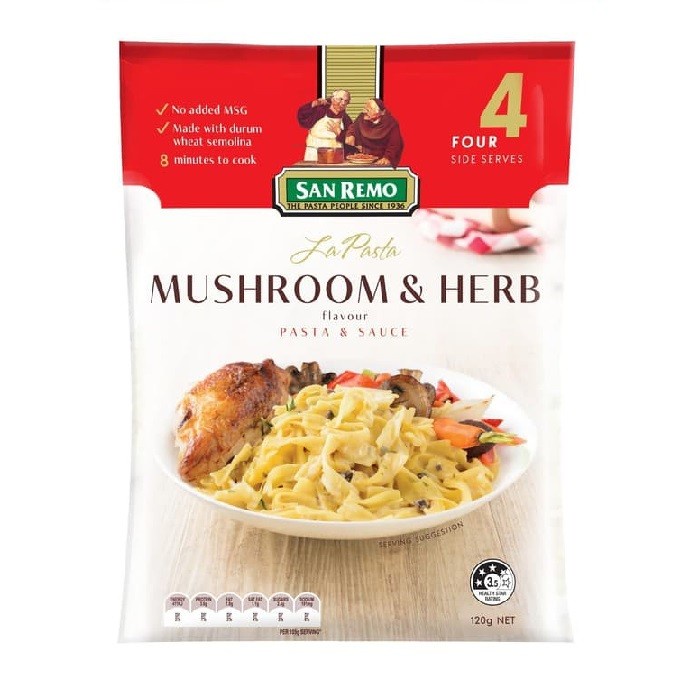 

saus pasta san remo la pasta mushroom & herb 120