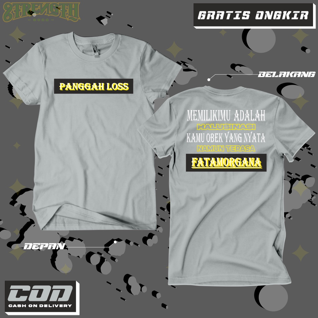 T Shirt Kaos Baju Tulisan Kata Panggah Los Ra Rewel Casual Distro Premium Atasan Tshirt T-Shirt Satu
