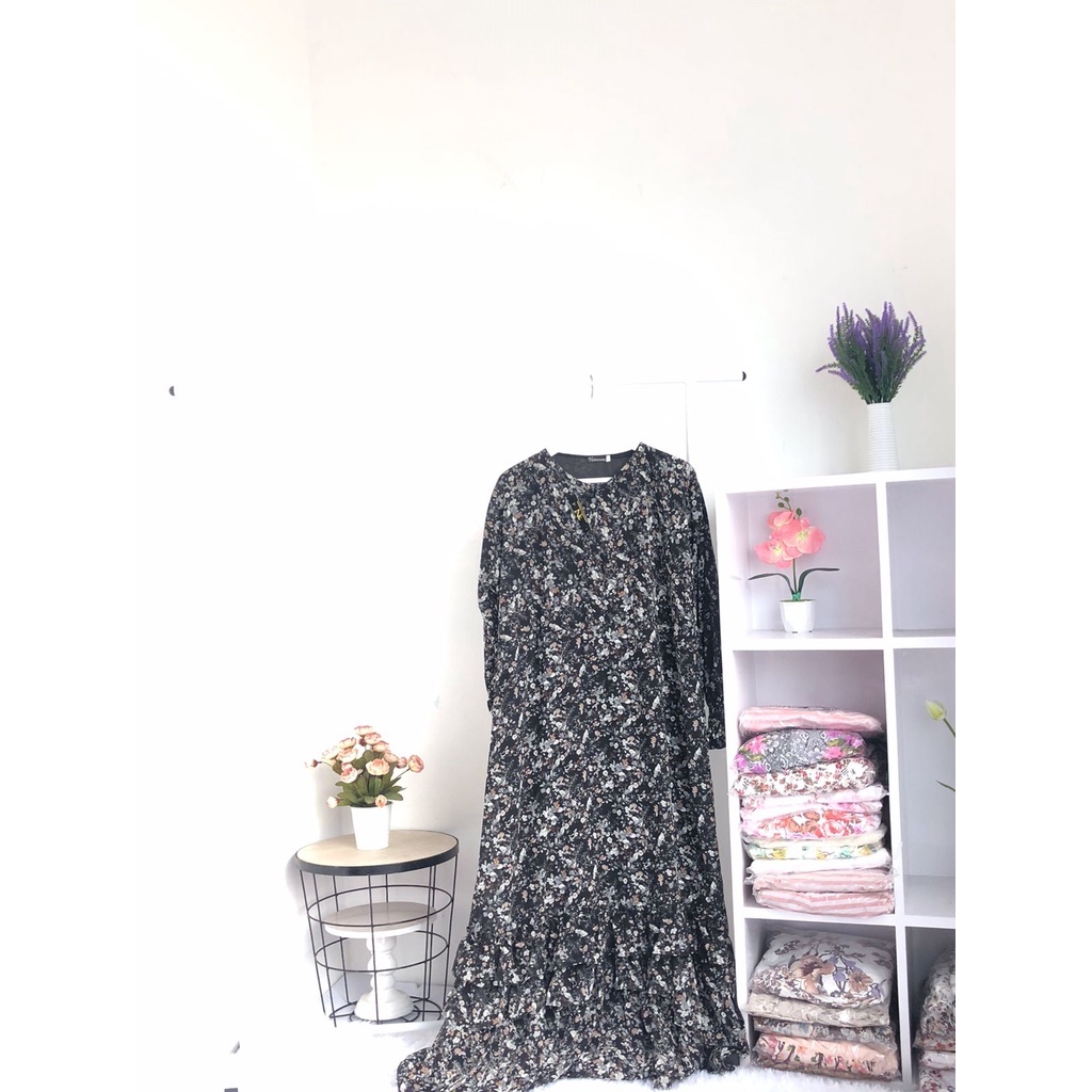 GAMIS CERUTY PREMIUM MOTIF BUNGA RAMPEL BAWAH