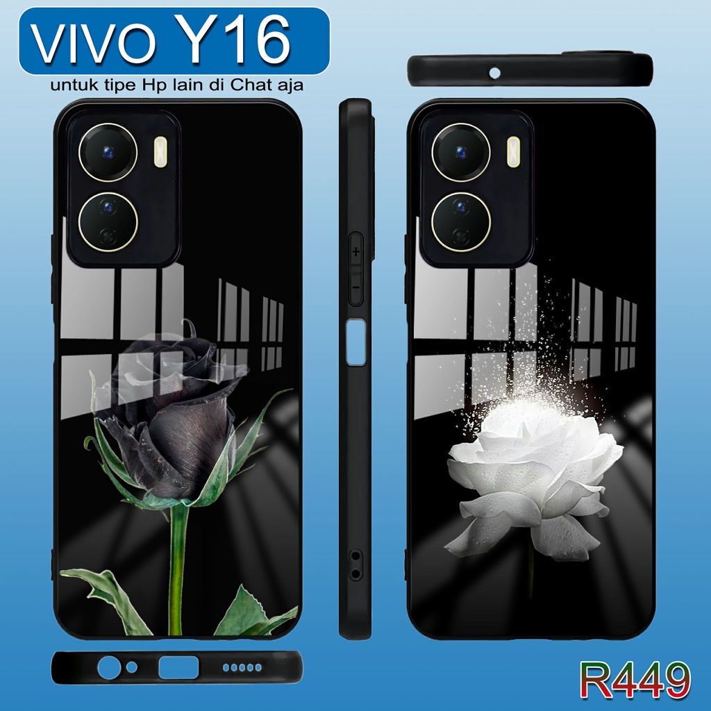 R449 Case Kilau Vivo Y16 Softcase Vivo Y16 Case Kaca Acrylic Vivo Y16 Kesing Hp Vivo Y16 Pelindung H
