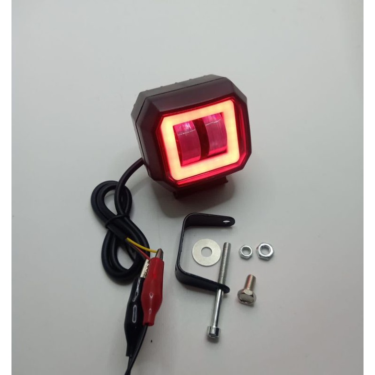 type H series Lampu tembak sorot LED CWL 2 mata kotak lensa 4D 6watt cree angel Eye Biru Merah Putih Kuning Body Plastik