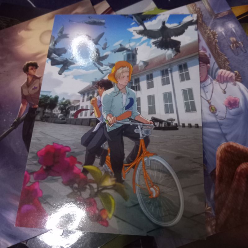 Fanmerch Preloved - Hetalia Ranneshi Indonesia Netherland Tarot Card Postcard (2)