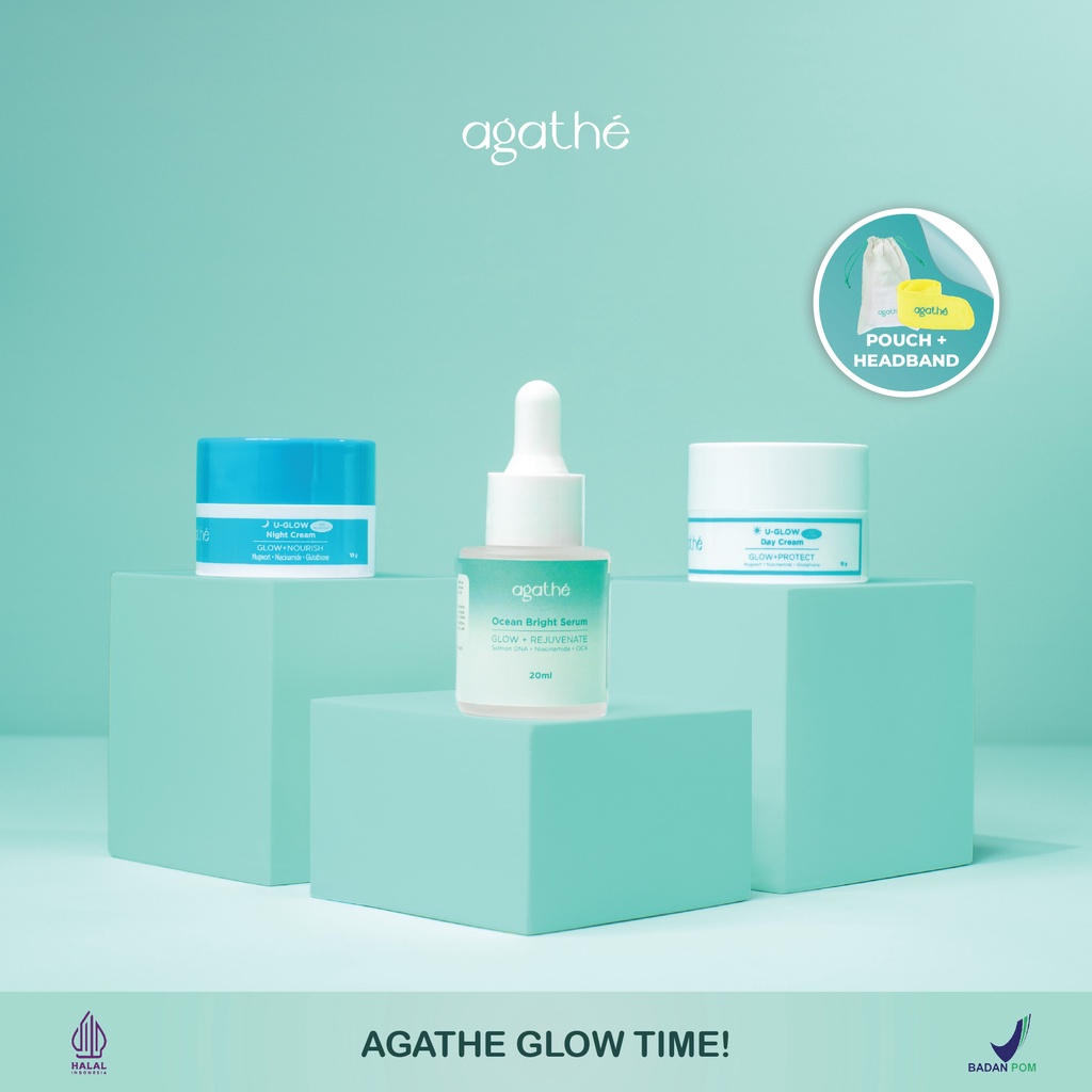 AGATHE GLOW TIME - Ocean Bright Serum + U-Glow Day Cream + U-Glow Night Cream