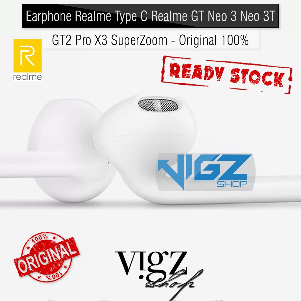Earphone Handsfree Realme Type C Realme GT Neo 3 Neo 2 Neo 3T GT2 Pro X3 SuperZoom Original