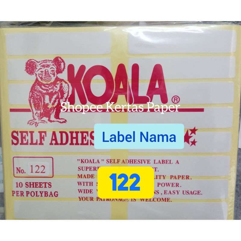 

Label Koala 122 self adhesive stiker undangan nama souvernir sticker tempel hvs polos putih bukan KALKIR berlian bekasi Depok Maluku banten Tangerang serpong Jambi kalimantan Sumatra Surabaya