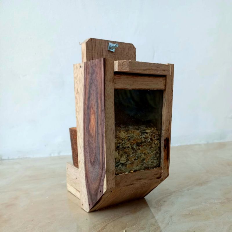 Tempat Makan Burung/Hamster Dispenser KACA Besar