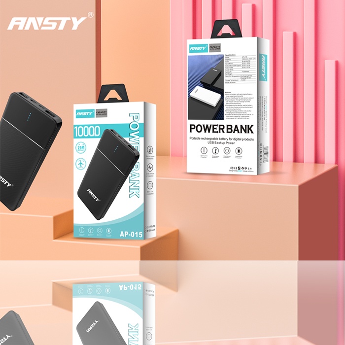 ANSTY POWERBANK AP-015 - POWERBANK 2 USB MICRO DAN TYPE C