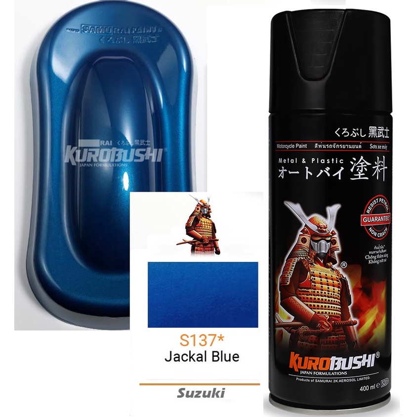 Suzuki Colours Samurai Paint Kurobushi Cat Semprot Pilox Pilok S137* JACKAL BLUE / Biru Metalik (400ml)