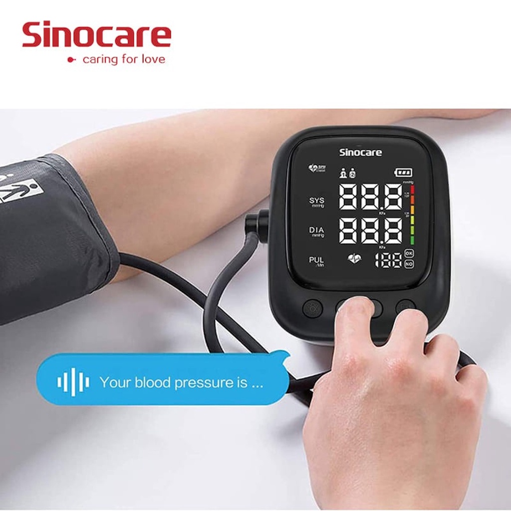 Sinocare AES-U181 Tensimeter Digital dengan Suara - Alat Cek Ukur Tekanan Darah