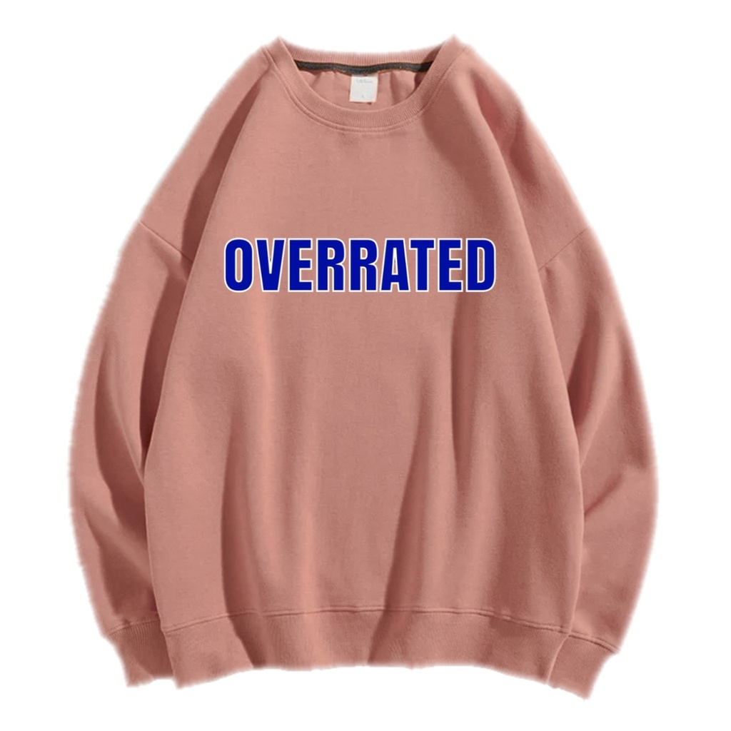 OVERRATED SWEATER SWITER CREWNECK PRIA WANITA OVERSIZE Size M-XXL