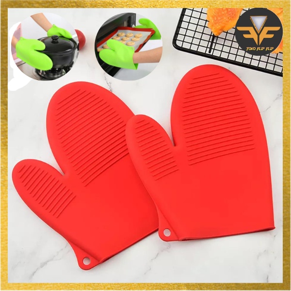 Sarung Tangan Silicone Anti Panas Pemegang Panci Anti Panas Oven Gloves 1 Pcs Pelindung Tangan Silicone TERMURAH TERLARIS