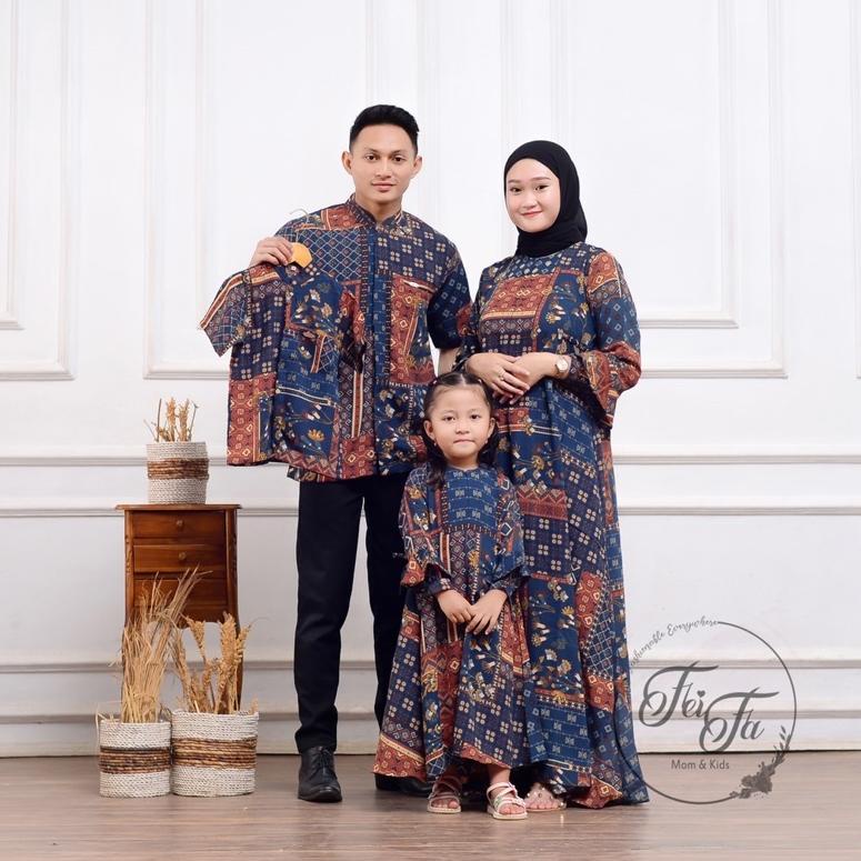 "RUB.18Oc22d" Sarimbit Baju Couple Lebaran ayah ibu anak motif look like wearing | PRADA CREPE ORIGI