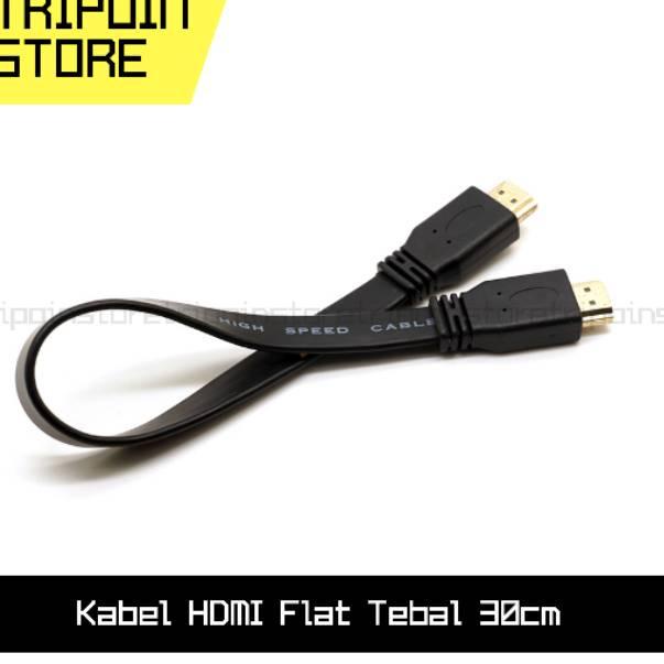 GRATIS ONGKIR Kabel HDMI Pendek Model Pipih Tebal Ukuran 30 cm - HDMI Cable Flat 30cm (ART. 1559)