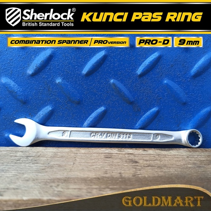 Kunci Pas Ring (Pro-D Series) uk. 9 mm Original Sherlock (1 Pcs)