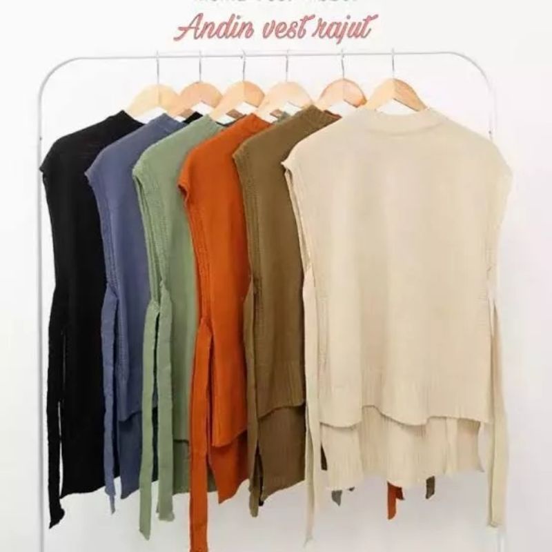 COD Switer Rajut / Rompi Rajut Tali / Vest kekinian / Rompi Wanita Model Terbaru / Vest Rompi Wanita