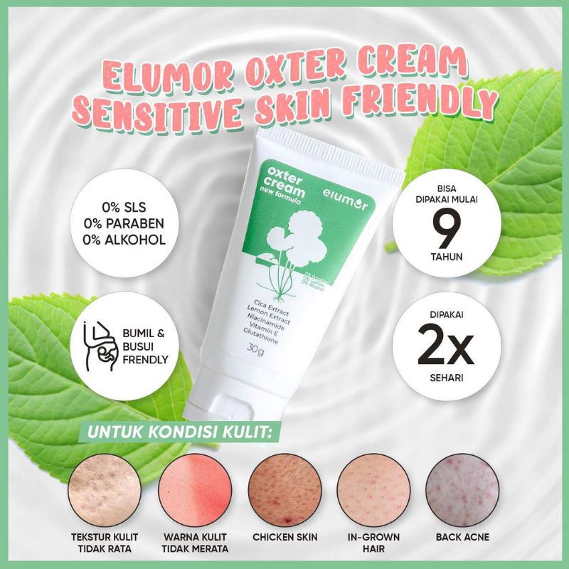 Bisa COD Elumor Oxter Cream Pemutih Ketiak &amp; Selangkangan / Krim Original Elumor