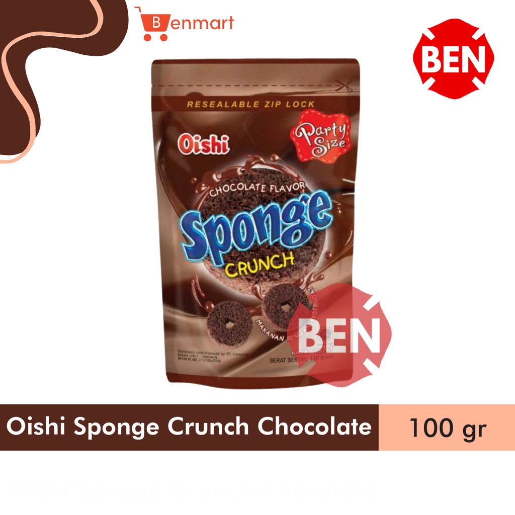 

Oishi Sponge Crunch CHOCOLATE 100g 100gr 100 g gr Coklat Cokelat Pouch