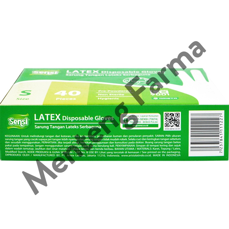 Sensi Latex Disposable Gloves Size S Isi 40 - Sarung Tangan Serbaguna