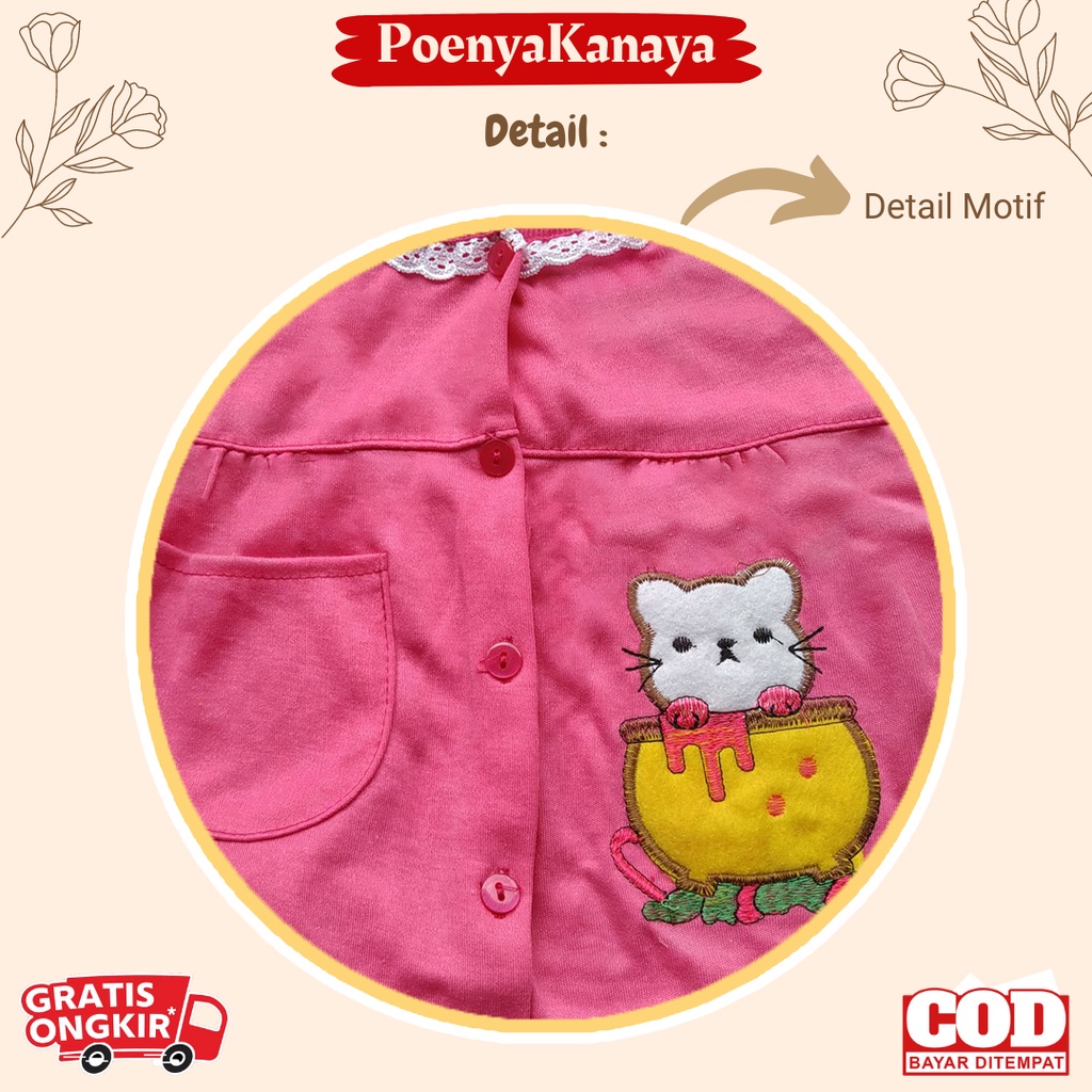 Setelan Baju Bayi Piyama Bayi Panjang Perempuan GUCI KUCING Angela Kids 6-18 bln SPY25