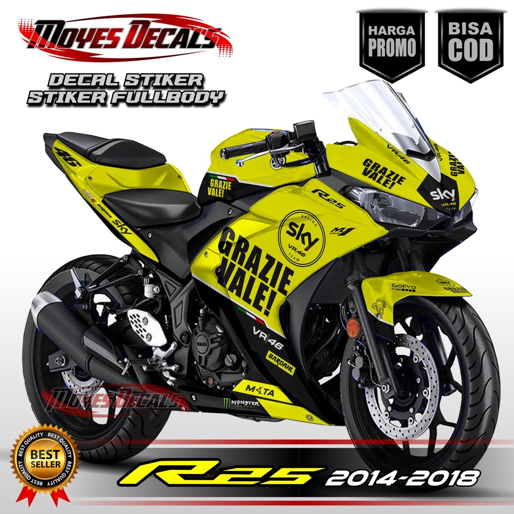 Stiker striping R25 Fullbody Grazie Vale Decal Stiker Striping R25 Fullblok Motif Grazie Vale Decal 