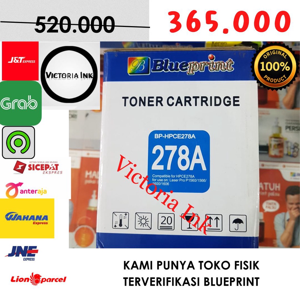 Toner Cartridge Blueprint 78A 278A Toner hp 78A Merek Blueprint Original Blueprint Toner 78A Toner 278A Toner P1560 P1566 P1600 P1606