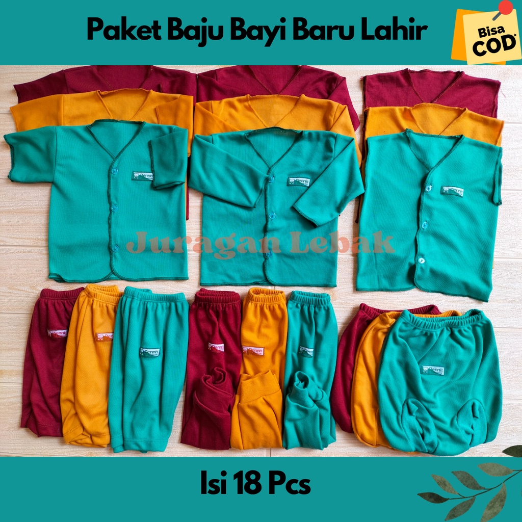 Paket Lahiran Setelan Baju Bayi Celana Bayi Baru Lahir Gift Set Baby 18Pcs (9setel)  - Juragan Lebak